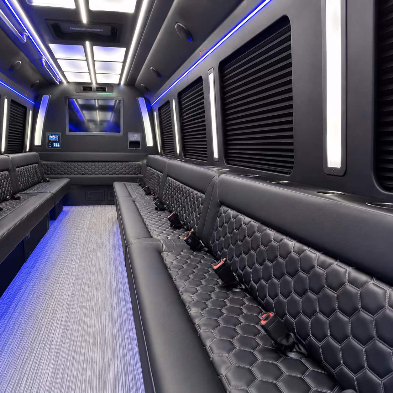 Columbia Private Event Transportation party bus exterior