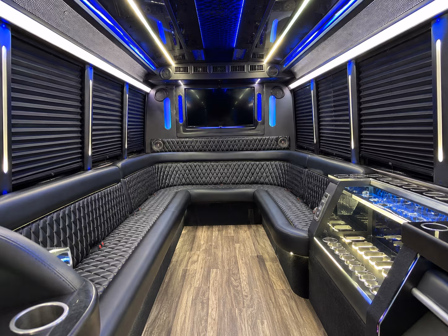 Columbia Sporting Event Transportation party bus interior