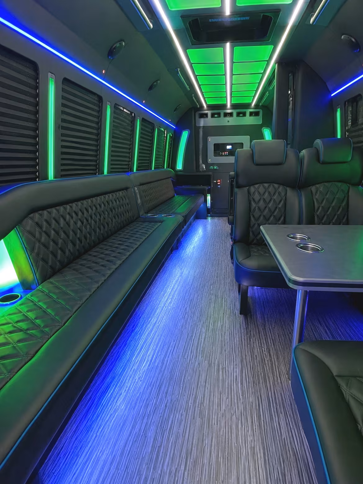 Columbia Wedding Transportation party bus interior